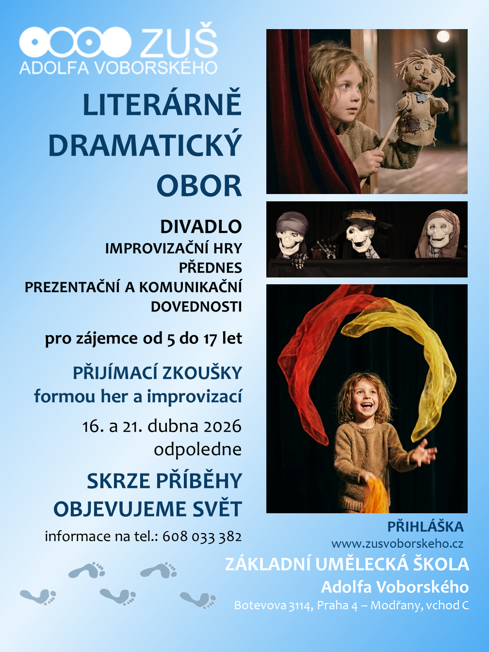 Hledáme nové herce a herečky - přijďte na přijímačky na literárně dramatický obor